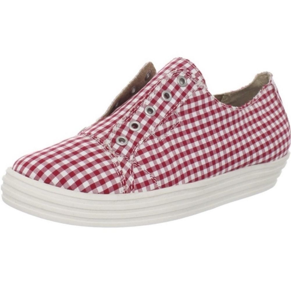 🐞Aerosoles Red Gingham Fabric Alter Ego Laceless Canvas Shoes Size 8 - Picture 2 of 12